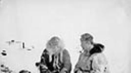 Richard Finnie and Ikpuckhuak have a farewell talk upon the completion of Finnie's film Among the Igloo Dwellers 15 April 1931