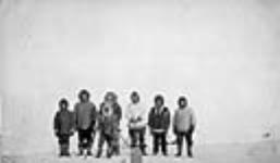 Richard Finnie with some of the Inuit actors who appeared in his film Among the Igloo Dwellers April 1931