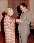 Dr Nancy Adams receiving the Governor General's award commemorating the Persons Case November 10,1982