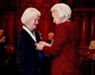 Dorothy Inglis receiving the Governor General's award for the Persons Case October 12, 1989