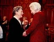 Alphonsine Paré-Howlett receiving the Governor General's award for the Persons Case October 12, 1989