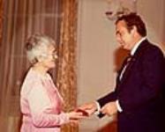 Agnes Semmler receiving the Governor General's award commemorating the 51st anniversary of the Persons Case 1980