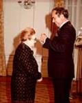 Gabrielle Labbe receiving the Governor General's award commemorating the Persons Case November 1, 1983