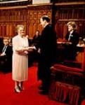 Frances Laracy receiving the Governor General's award for the Persons Case Oct 21, 1987