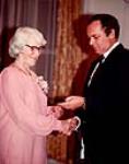 Muriel Duckworth receiving the Governor General's award commemorating the Persons Case November 4, 1981