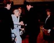 Margaret Paton Hyndman receiving the Persons Award from the Speaker of the Senate October 17, 1988