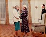 Dorothy Livesay receiving the Governor General's award commemorating the Persons Case Oct 18, 1984