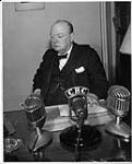 Winston Churchill and C.B.C. Microphone 11 Aug. 1944