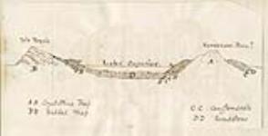 Diagram showing a Traverse View of Lake Superior from Isle Royale to Keweenaw Promintory ca. 1820