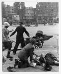 The day before liberation May 7, 1945 - Shooting on Dam Square - A mother is shot dead behind the carriage of her child - Child is unharmed 7 May 1945.