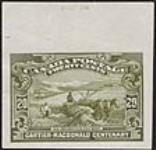 Cartier-Macdonald centenary. All aboard for the West [philatelic record] / [Engraved by] [Robert Savage] [1914]