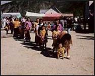 Procession of Hän people during Hän Cultural Day in Dawson City 1996.