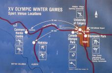 Calgary Olympics - Map of Sport Venue Locations 1988