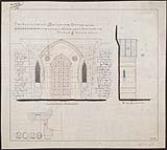 Old Centre Block, Parliament Buildings, Ottawa. Messengers entrance to basement, south side. [Elevations, section and plan] [19--]