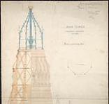 Old Centre Block, Parliament Buildings, Ottawa. Main tower, section and elevation 1871