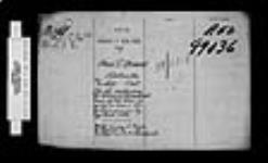 TYENDINAGA AGENCY - ARREARS OF RENT MONEY DUE BY DANIEL MCVICAR TO MRS. BRIDGET BARNHART FOR THE E 1/2 OF LOT 5, CON 1, TYENDINAGA 1889