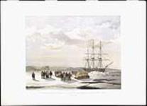 Sledge Party Leaving HMS Investigator in Mercy Bay Under the Command of Lieut. Gurney Cresswell (1 of 8 sketches by Cresswell) July 1854