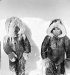 Two Inuit children at an encampment in the Gulf of Boothia 1949