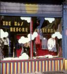 Window display of clothing shop on Queen Street West (possibly second hand clothing) 1976-1978.