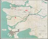 Exhibit B. CN Industrial Development and Location Service. Map of Vancouver showing tracks and interchange points 10 Oct 1967 rev. Apr 1970.