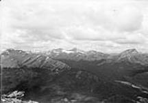 Direction 282 at Station 248; Jackpine River valley, foreground; Meadow Creek valley, middle and left; Mt. Curly, centre 1923