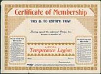 Certificate of Membership. Loyal Temperance Union n.d.