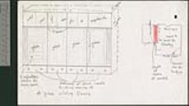 [Sketch of storage space in and cases to be built for the handicraft section of the Vimy building, Ottawa] [architectural drawing] [1938]