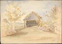 View of a summer house or pavillion overlooking a river 1833-1894.