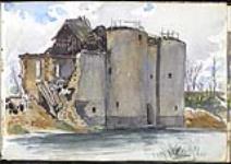 Ruines d'un château au bord de l'eau, Somme [entre le 4 septembre et le 3 octobre 1918].