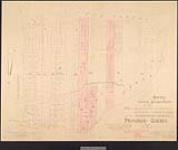 [St. Regis Reserve no. 15]. Survey showing subdivison of lots no's 1, 1b, 2a, 4, 7b, 7c, 7d, 7e, 8d, 10, 11a, 11b, 12, 13a, 13b, 13c, 14a, 14b, 14c, of the Chenal Range, of the township of Dundee, Province of Quebec [cartographic material] / S. Bray, Chief Surveyor 1892(1900).