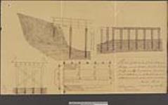 Sketch of the ends of the Deleware bridge across Boston Creek between the III and IV concessions, Oneida [township, Ont.] [technical drawing] / Josiah Hill, Inspector of Works 1893.