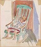 Girl sitting in rocking chair 1929-1942