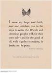 I avow my hope and faith .. 1941