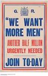 "We Want Men", Another Half Million Urgently Needed, Join Today 1914
