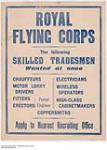 Royal Flying Corps, the Following Skilled Tradesmen Wanted at Once 1917