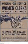 National Service, Women Clerks Wanted at Once for Service in France with the British Army 1914-1918