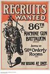 Recruits Wanted - 86th Machine Gun Battalion : recruitment campaign 1914-1918