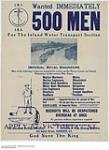 Wanted Immediately 500 Men for the Inland Water Transport Section 1914-1918