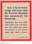 General C.H. Crowder Has Announced 1914-1918