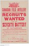 Canadian Field Artillery, Recruits Wanted 1914-1918