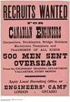 Canadian Engineers Want Men for Home Service 1914-1918