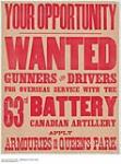 Your Opportunity, Wanted Gunners and Drivers 1914-1918