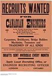 Recruits Wanted for Canadian Engineers 1914-1918