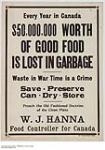 Every Year in Canada Good Food is Lost in Garbage 1914-1918
