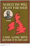 Surely You Will Fight for Your King and Country, Come Along Boys Before It Is Too Late 1914-1918