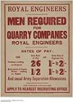 Royal Engineers, Men Required for Quarry Companies 1914-1918
