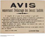 Avis: Concernant l'Éclairage des Locaux Habités, Douai, 8 Mars 1916 March 8, 1916