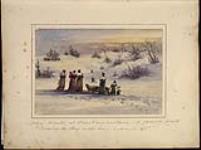 Spring-winter at Penetanguishene, a family party crossing the bay on the ice 6 March 1837