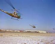 Hiller Helicopter In Flight at CJATC Rivers ca. 1943-1965.