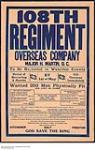 108th Regiment Overseas Company, Wanted 250 Men Physically Fit 1914-1918